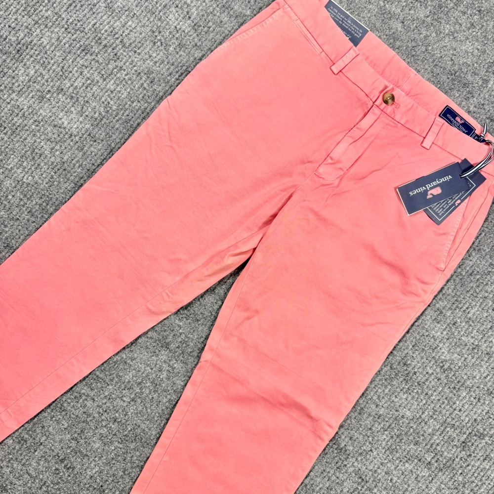 Vineyard Vines Breaker Pant Mens 33x30 Lobster Reef Pink Stretch Chino NWT